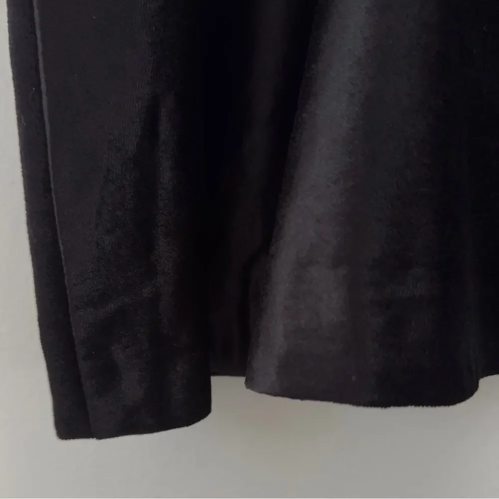 Free People Black Velvet Circle Zipper Front Mini Skirt A-Line Cotton Blend Zip